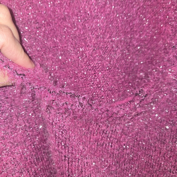 Anthropologie Maeve The Violetta Pink Tinsel Open Back Sweater Size Small - Picture 14 of 16